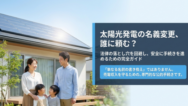 太陽光の名義変更は誰に頼む？行政書士が教える正しい依頼先
