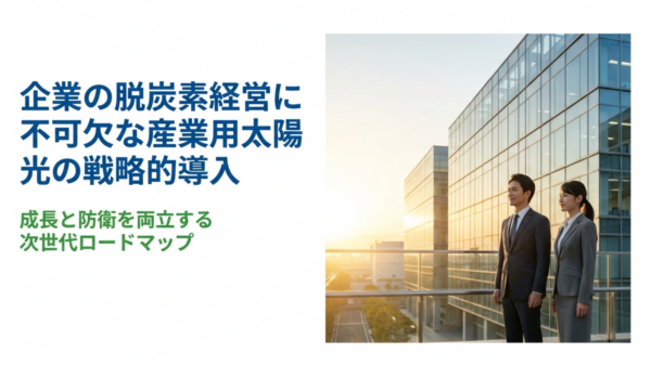 企業の脱炭素経営に不可欠な産業用太陽光の導入メリット