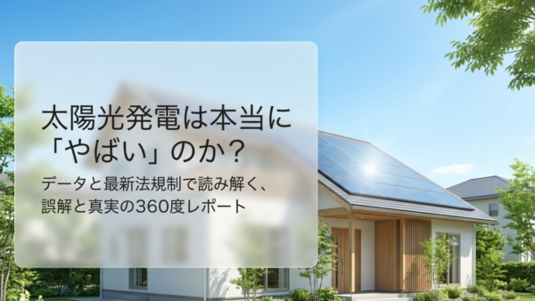 太陽光発電は本当に環境に悪い？「やばい」と言われる噂の誤解と真実
